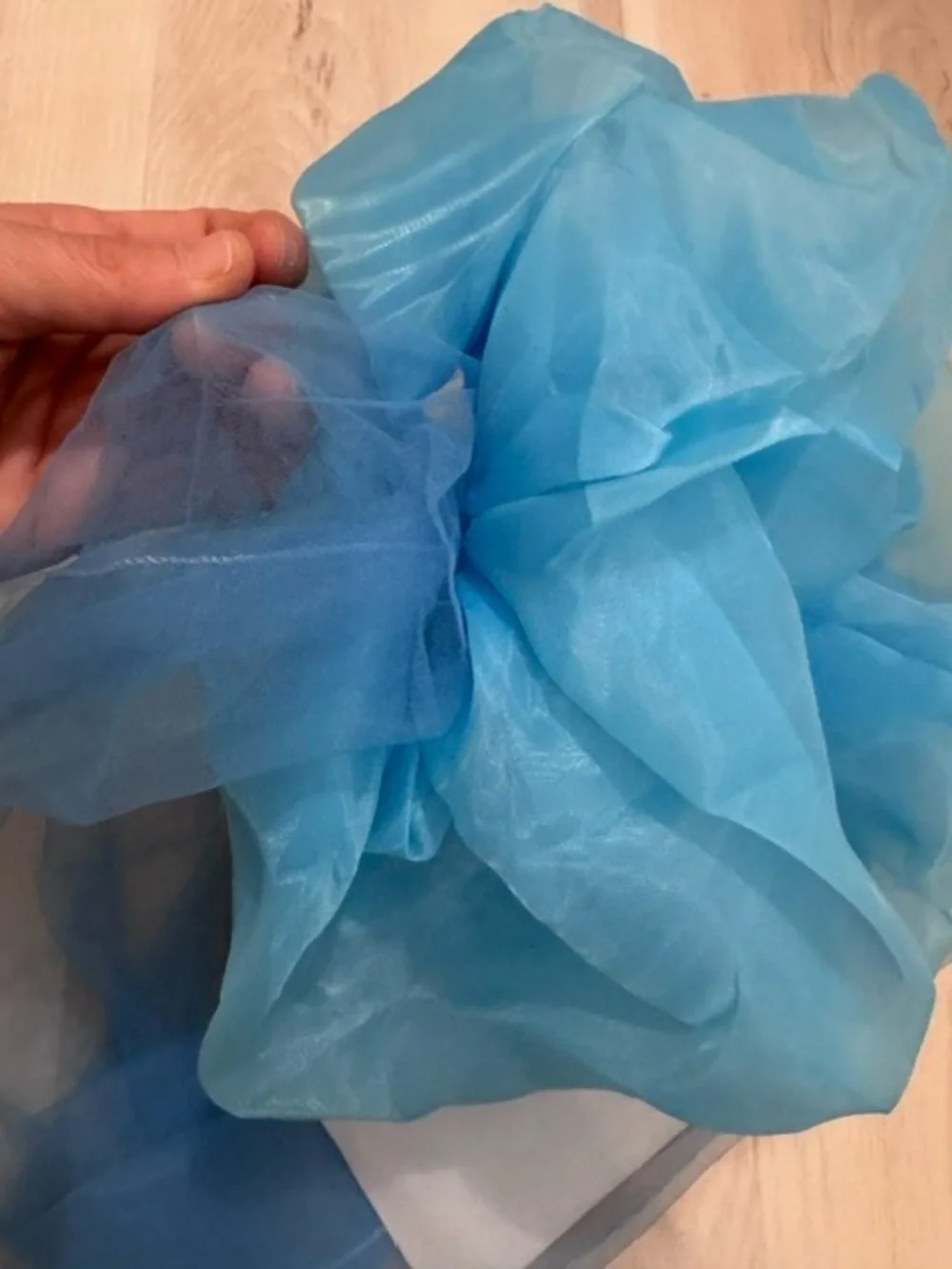 Anthropologie blue organza mesh gloves o/s - bride something blue